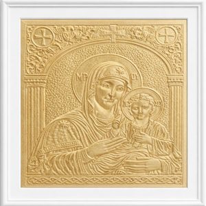 Icoană Sfânta Maria cu Pruncul Iisus (Calitate Premium, Stil Bizantin)