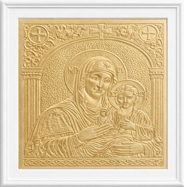 Icoană Sfânta Maria cu Pruncul Iisus (Calitate Premium, Stil Bizantin)