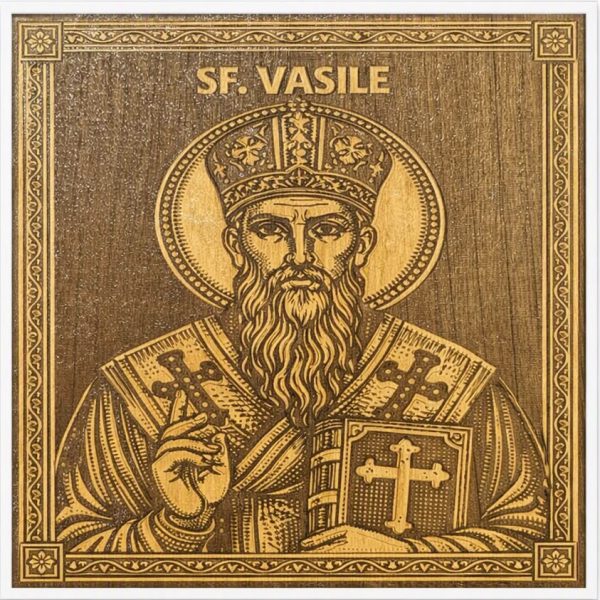 Icoană Sfântul Vasile - Gravată Laser